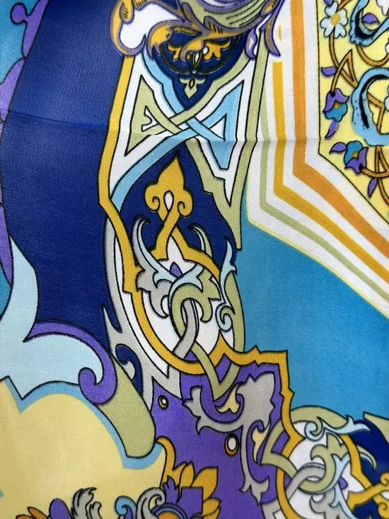 EcoChique multikleur zijden sjaal - Marine Blauw - Zijdezacht - Trendy op TikTok - In 5 kleuren! - Mapsy B.V