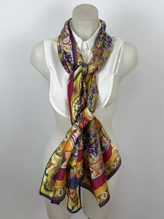 EcoChique multikleur zijden sjaal - Fuchsia - Zijdezacht - Trendy op TikTok - In 5 kleuren! - Mapsy B.V