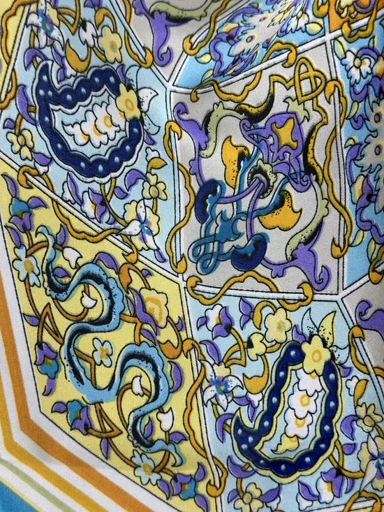 EcoChique multikleur zijden sjaal - Marine Blauw - Zijdezacht - Trendy op TikTok - In 5 kleuren! - Mapsy B.V