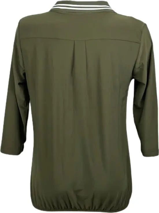 Angelle Milan – travelstof blouse – Army Sportieve blouse met Band – Ademend – Kreukvrij – Duurzame Blouse - Mapsy B.V