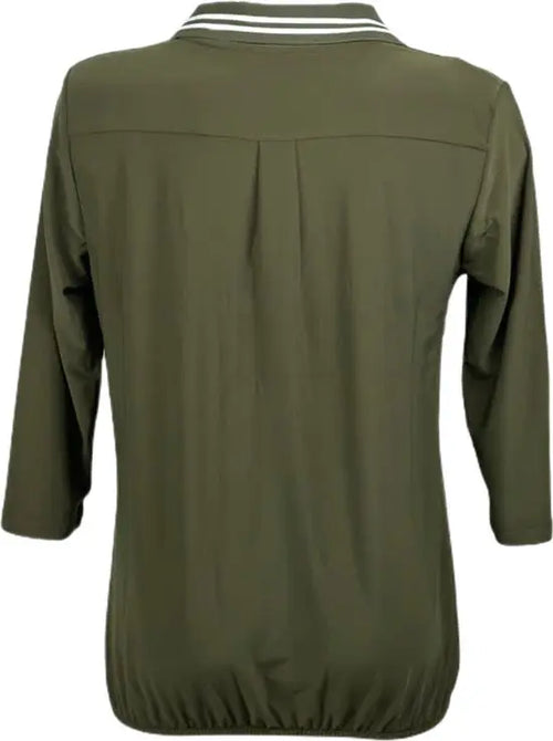 Angelle Milan – travelstof blouse – Army Sportieve blouse met Band – Ademend – Kreukvrij – Duurzame Blouse - Mapsy B.V