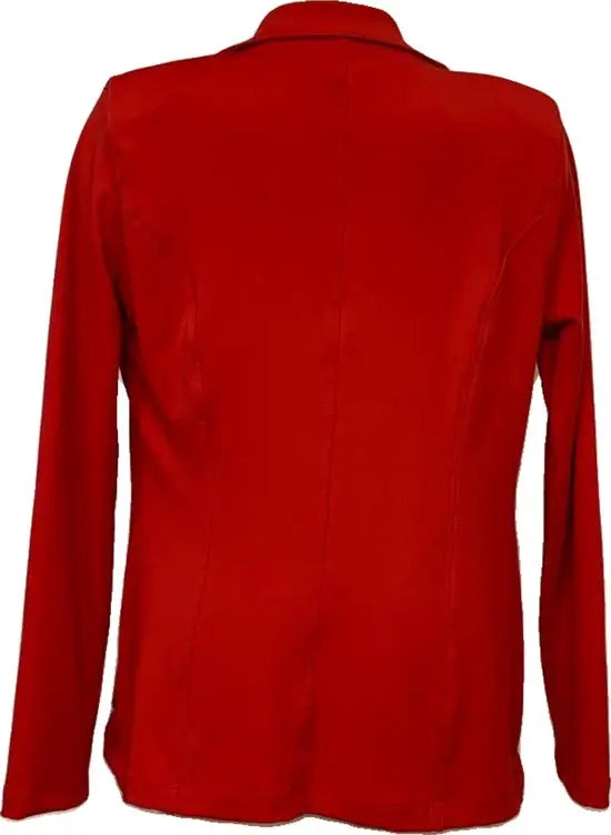 Angelle Milan – travelstof blazer voor dames – Rood Jasje met 2 knopen – Ademend – Kreukherstellend – Duurzaam - Mapsy B.V