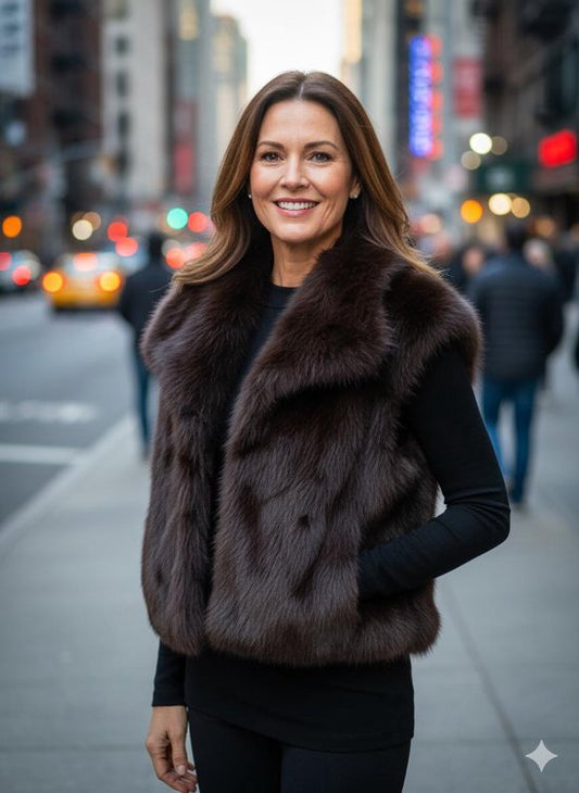 Faux Fur Mouwloze Jas