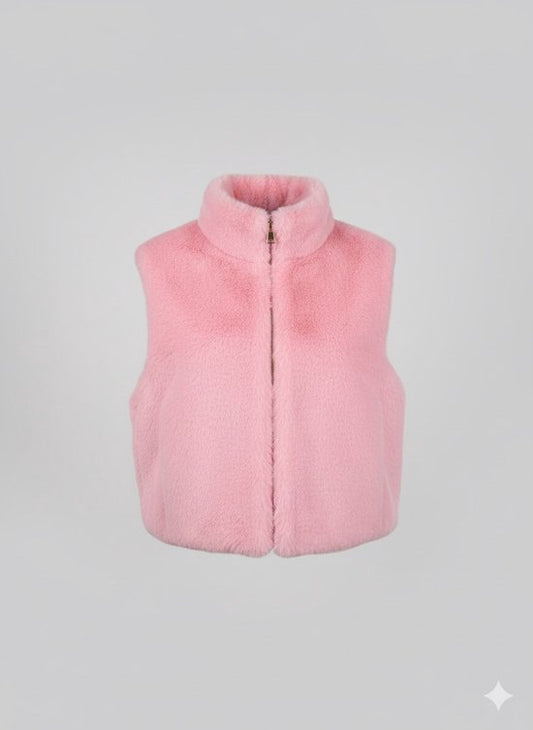 Premium Faux Fur Bodywarmer Oud Roze
