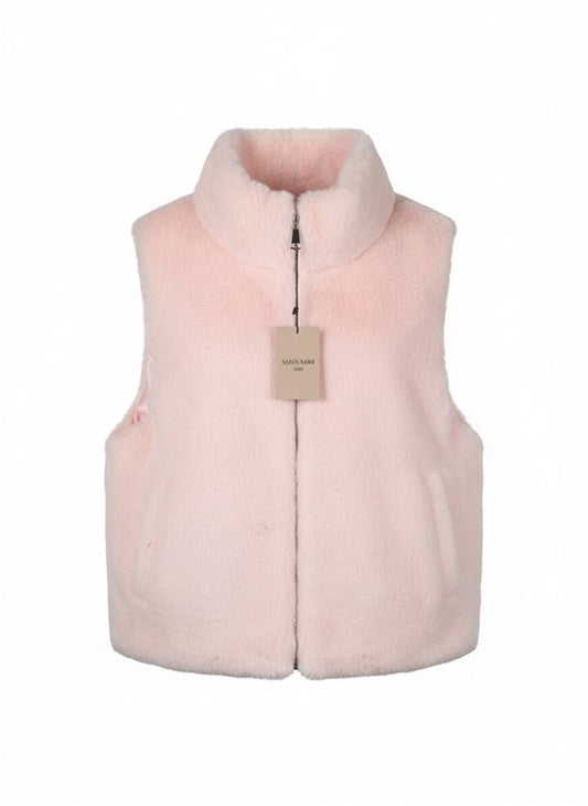 Premium Faux Fur Bodywarmer Licht Roze