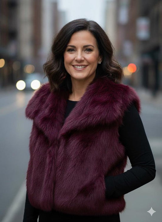 Faux Fur Mouwloze Jas
