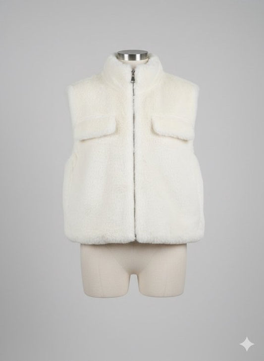 Premium Faux Fur Bodywarmer Wit