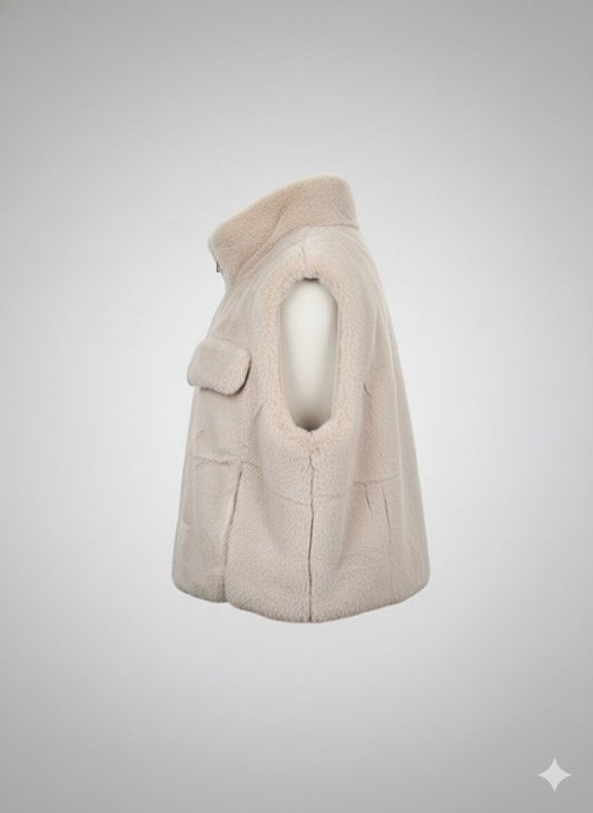 Premium Faux Fur Bodywarmer Creme