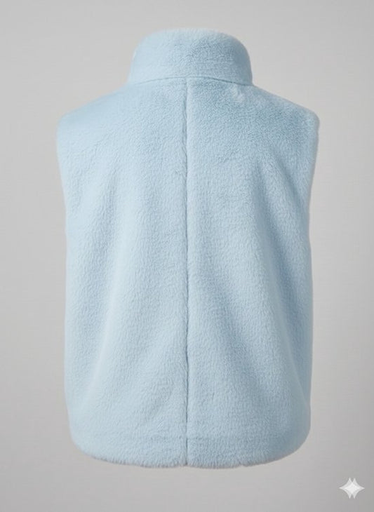 Premium Faux Fur Bodywarmer Lichtblauw