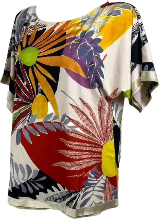 Soggo - Travelkleding voor dames - Multiprint bloemen blouse - Ademend - Kreukvrij - Duurzame Jurk - in 2 maten - Maat M/L