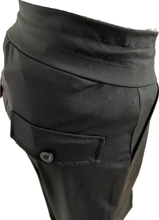 Stella Moretti – travelstof broek voor dames – Cargo Zwart Broek – Ademend – Kreukherstellend – Duurzame Broek - Mapsy B.V