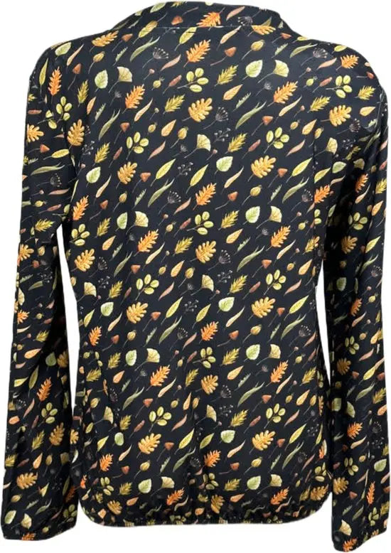 Angelle Milan – travelstof blouse – Fall print blouse met Koord – Ademend – Kreukvrij – Duurzame Blouse - Mapsy B.V