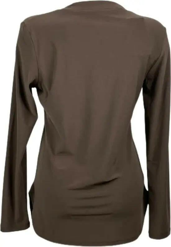 Angelle Milan – travelstof blouse – Effen Bruine blouse – Ademend – Kreukvrij – Duurzame Blouse - Mapsy B.V