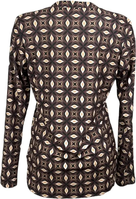Angelle Milan – Travelkleding voor dames – Cappuchino Patroon blouse – Ademend – Kreukvrij – Duurzame Jurk - Mapsy B.V