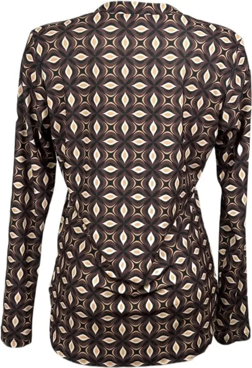 Angelle Milan – Travelkleding voor dames – Cappuchino Patroon blouse – Ademend – Kreukvrij – Duurzame Jurk - Mapsy B.V