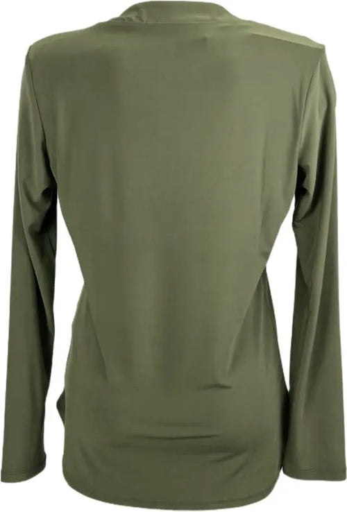 Angelle Milan – travelstof blouse – Effen Army blouse – Ademend – Kreukvrij – Duurzame Blouse - Mapsy B.V