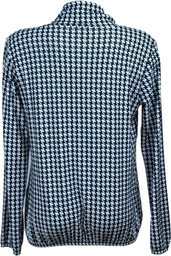 Angelle Milan – travelstof blouse – Zwart/Witte blouse met Koord – Ademend – Kreukvrij – Duurzame Blouse - Mapsy B.V