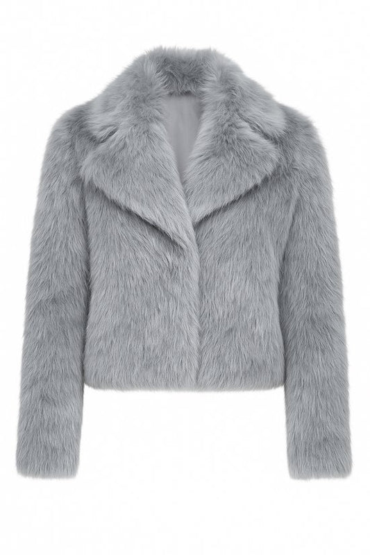 Premium Faux Fur Jas Grijs