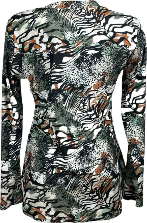 Angelle Milan – travelstof blouse – Mint zwart/witte Blouse – Ademend – Kreukvrij – Duurzame Blouse - Mapsy B.V