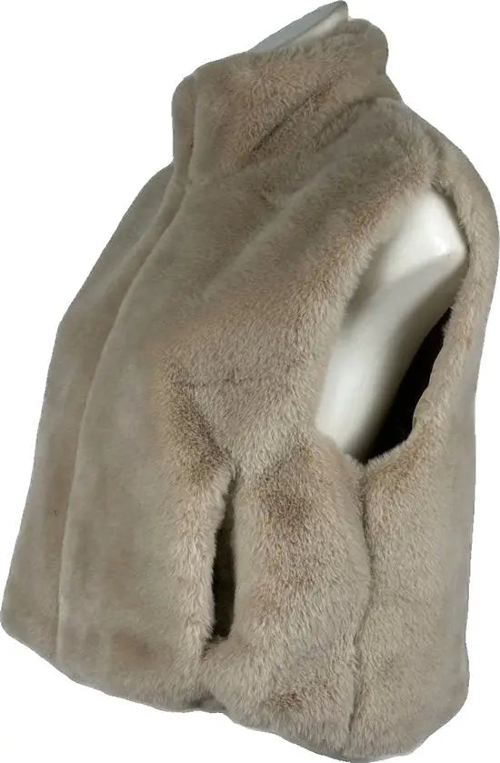 Luxe Dames Faux Fur Bontjas – Warm en Zacht - Beschikbaar in 4 stijlvolle kleuren met zijzakken - One Size - Beige