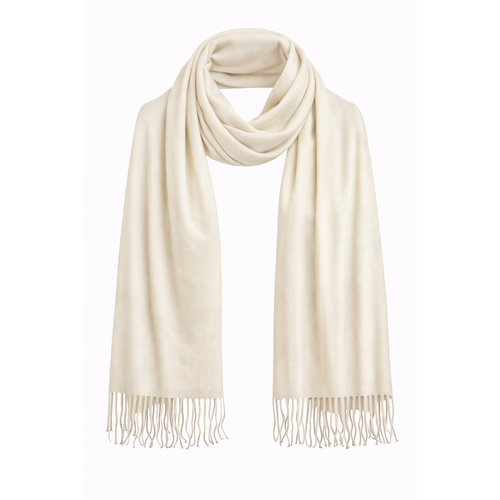 HS Cashmere Look Sjaal - 10+ Kleuren - 180x68cm - Veelzijdig te gebruiken - Off-White