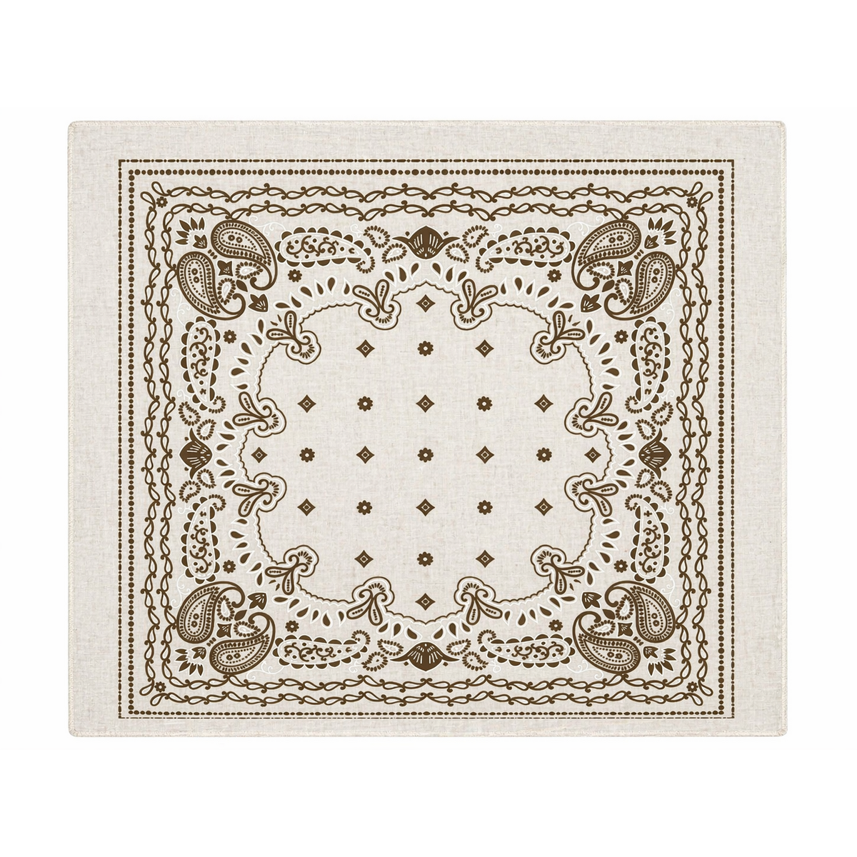 HS Sjaal - 70x70 NIEUW - In 8+ Kleuren - Cotton Look - Wit/Bruin