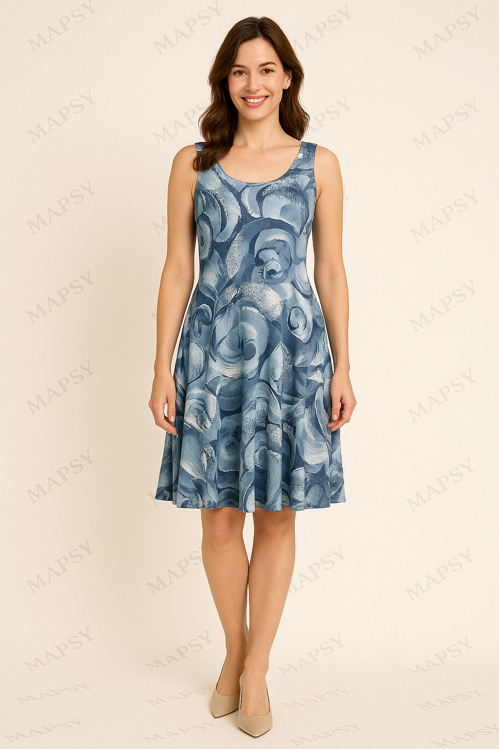 Debbie Morgan Zomerjurk – Blue Swirl - Mapsy B.V