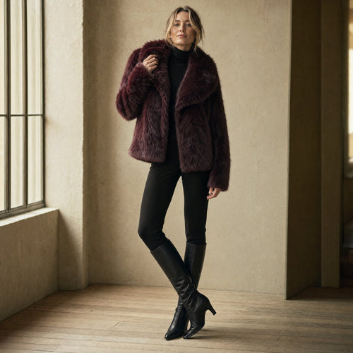 Korte Faux Fur Jas - Lange Mouwen - One Size