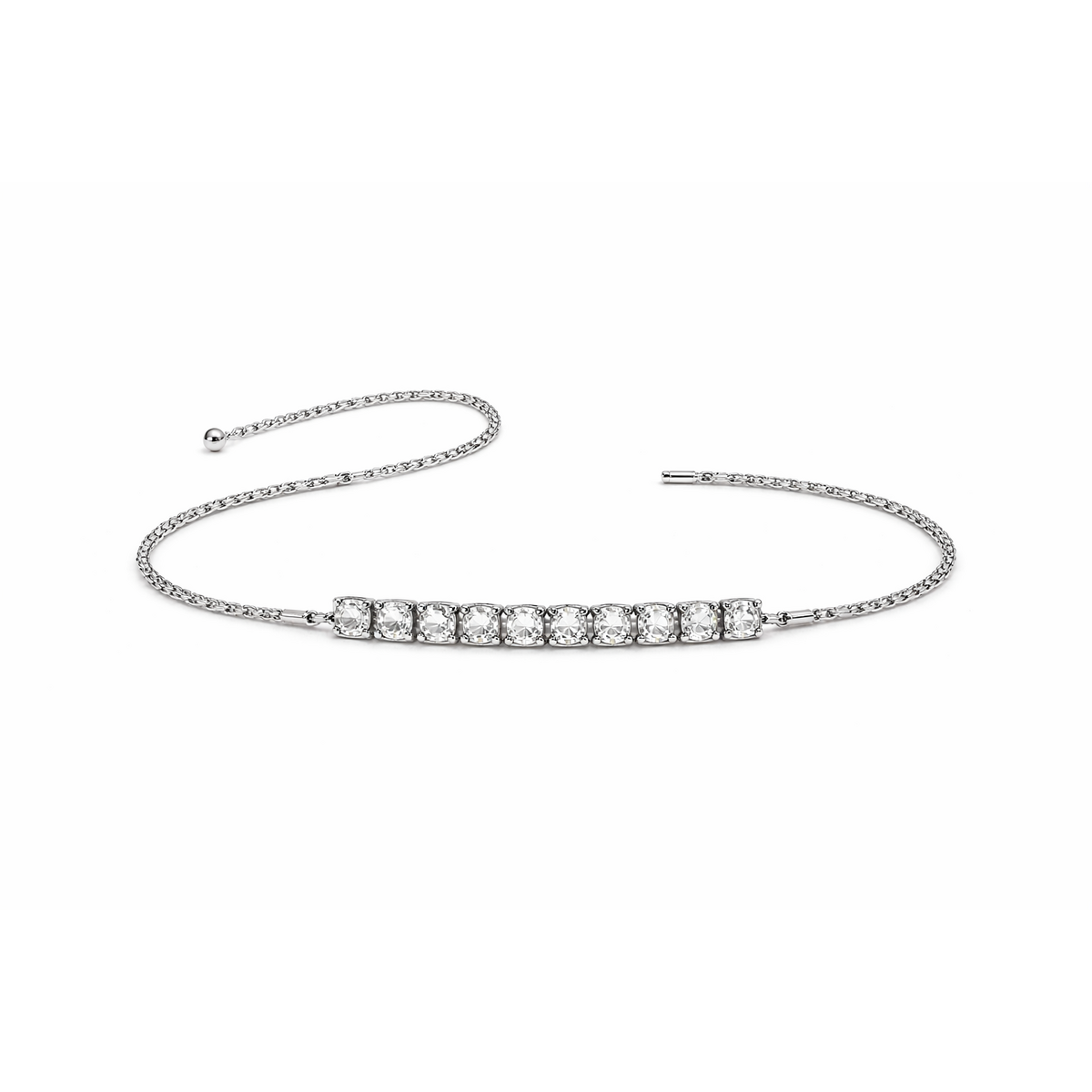 HS Riem - In 4 Kleuren - One Size Metalen Riem met Glas - Zilver