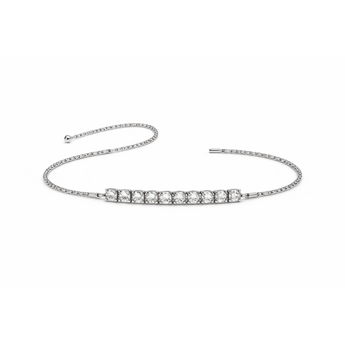 HS Riem - In 4 Kleuren - One Size Metalen Riem met Glas - Zilver