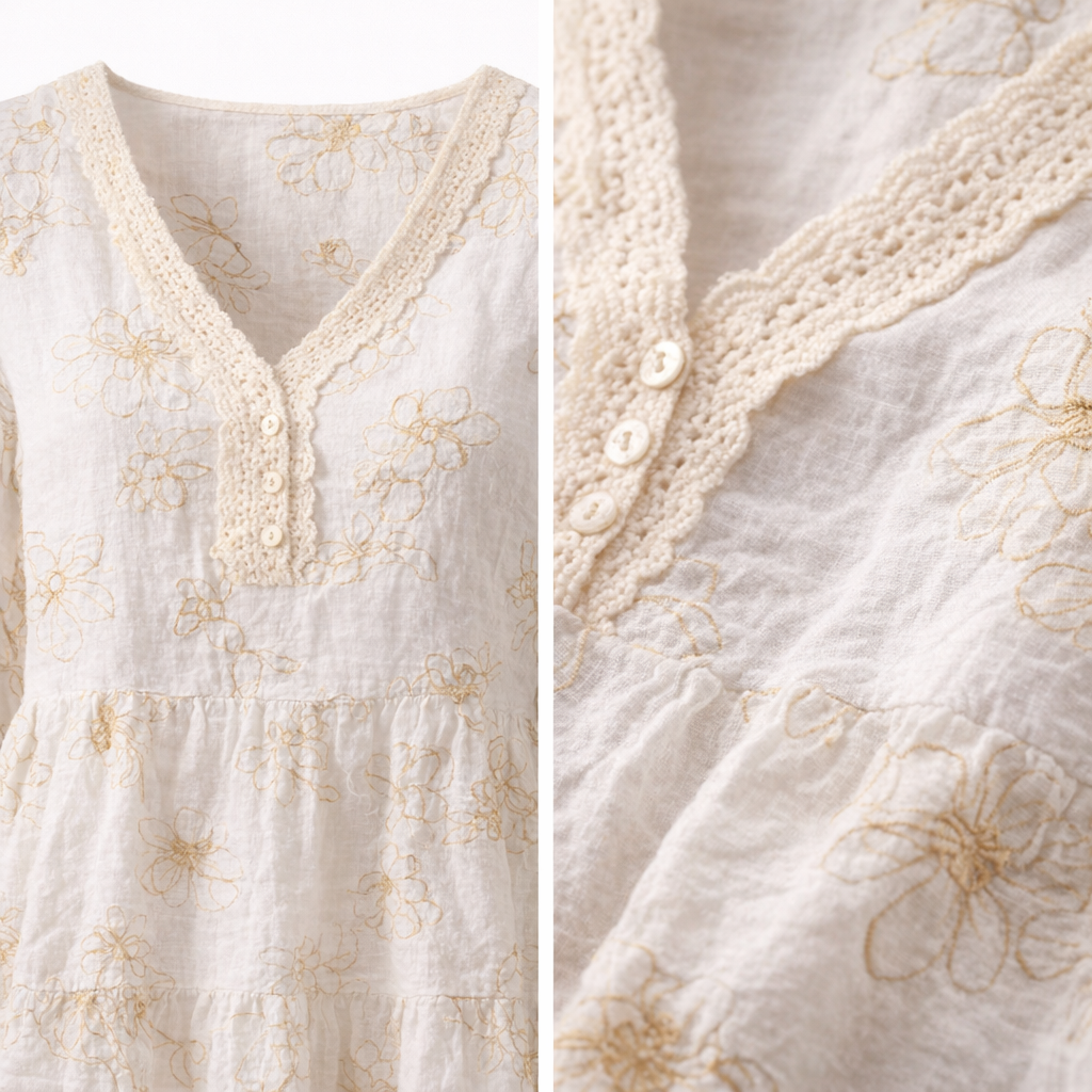 HS Zomerjurk - Luchtig - Free Size - comfortabele pasvorm - 2 kleuren - DETAIL