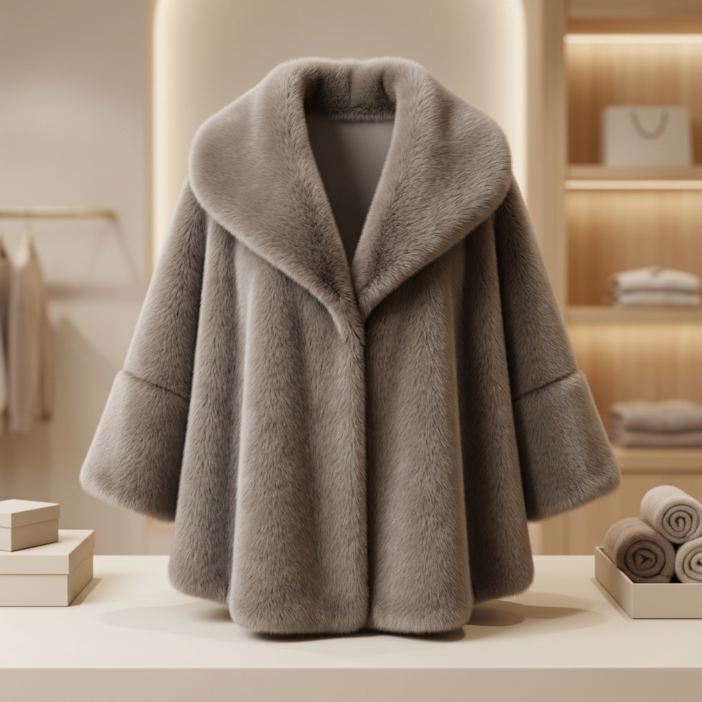 Faux Fur Poncho – Model 41090