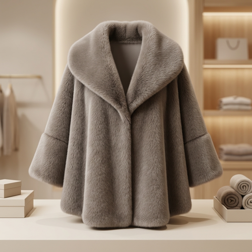 Faux Fur Poncho – Model 41090