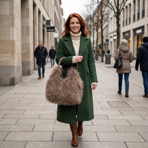 Faux Fur Shaggy Tas
