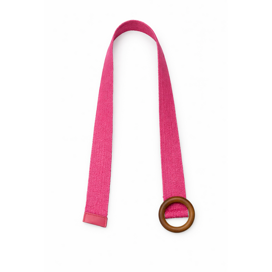 HS Riem - In 10+ Kleuren - Effen met Houten Gesp - Roze