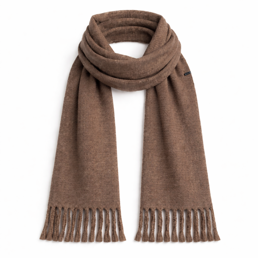 HS Wintersjaal - In 7+ Kleuren - Effen - Wollen look - Donker Taupe