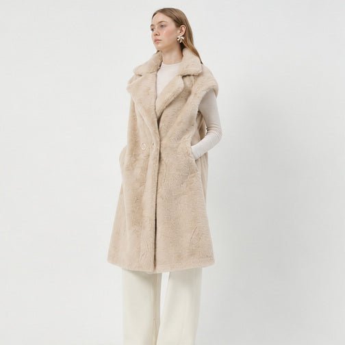 Lange Faux Fur Bodywarmer - One Size