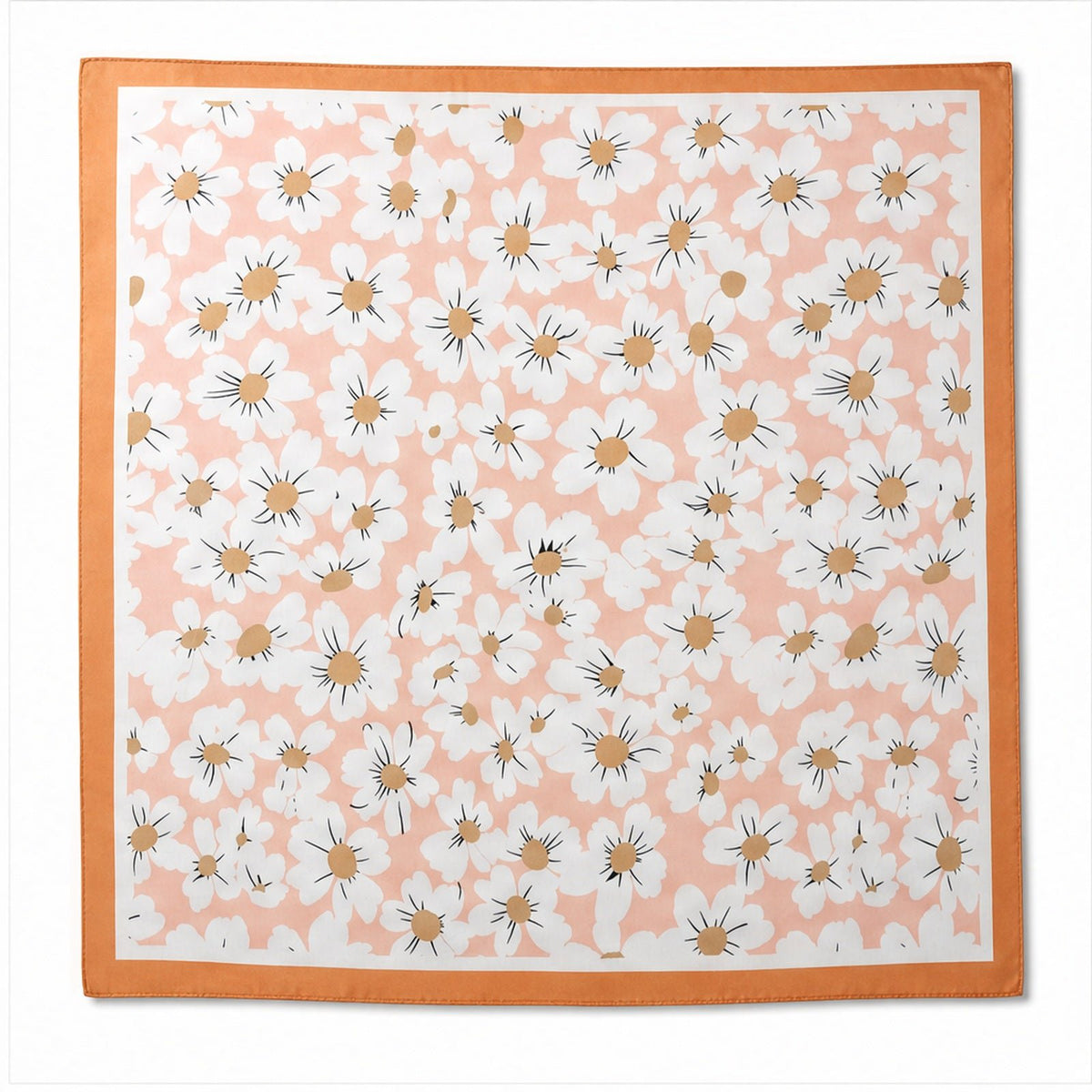 Vierkante Sjaal 70x70 Satijnlook – Madeliefjes