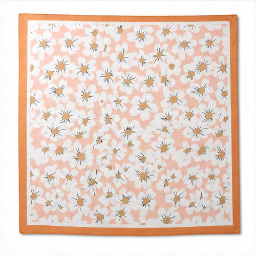 Vierkante Sjaal 70x70 Satijnlook – Madeliefjes