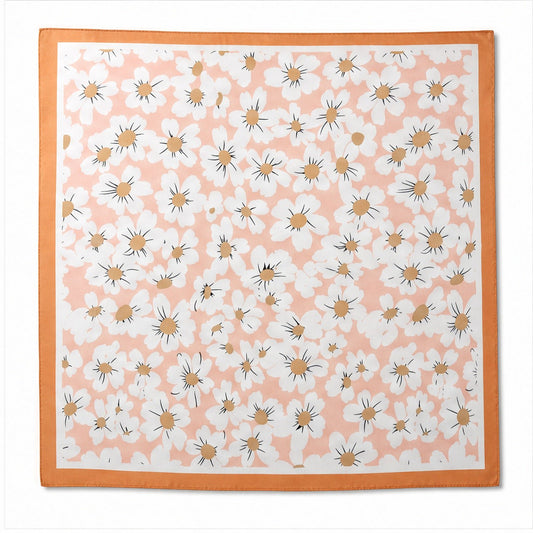 Vierkante Sjaal 70x70 Satijnlook – Madeliefjes