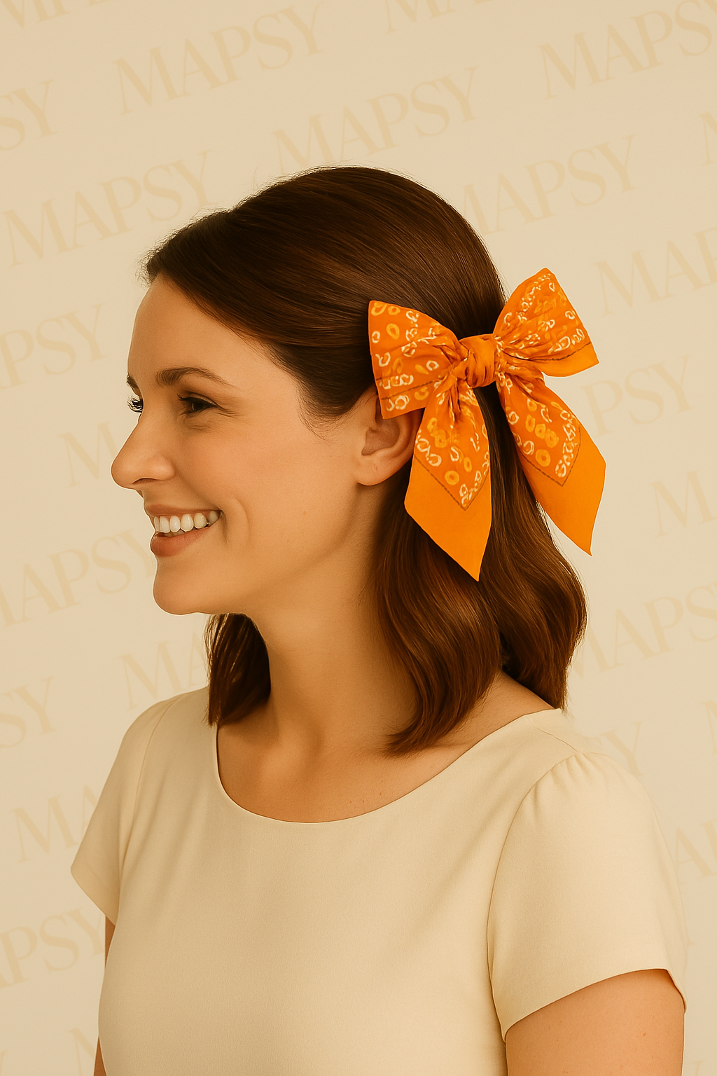 Mapsy - Bandana - Oranje met Patroon Speels Chic - One Size - Mapsy B.V