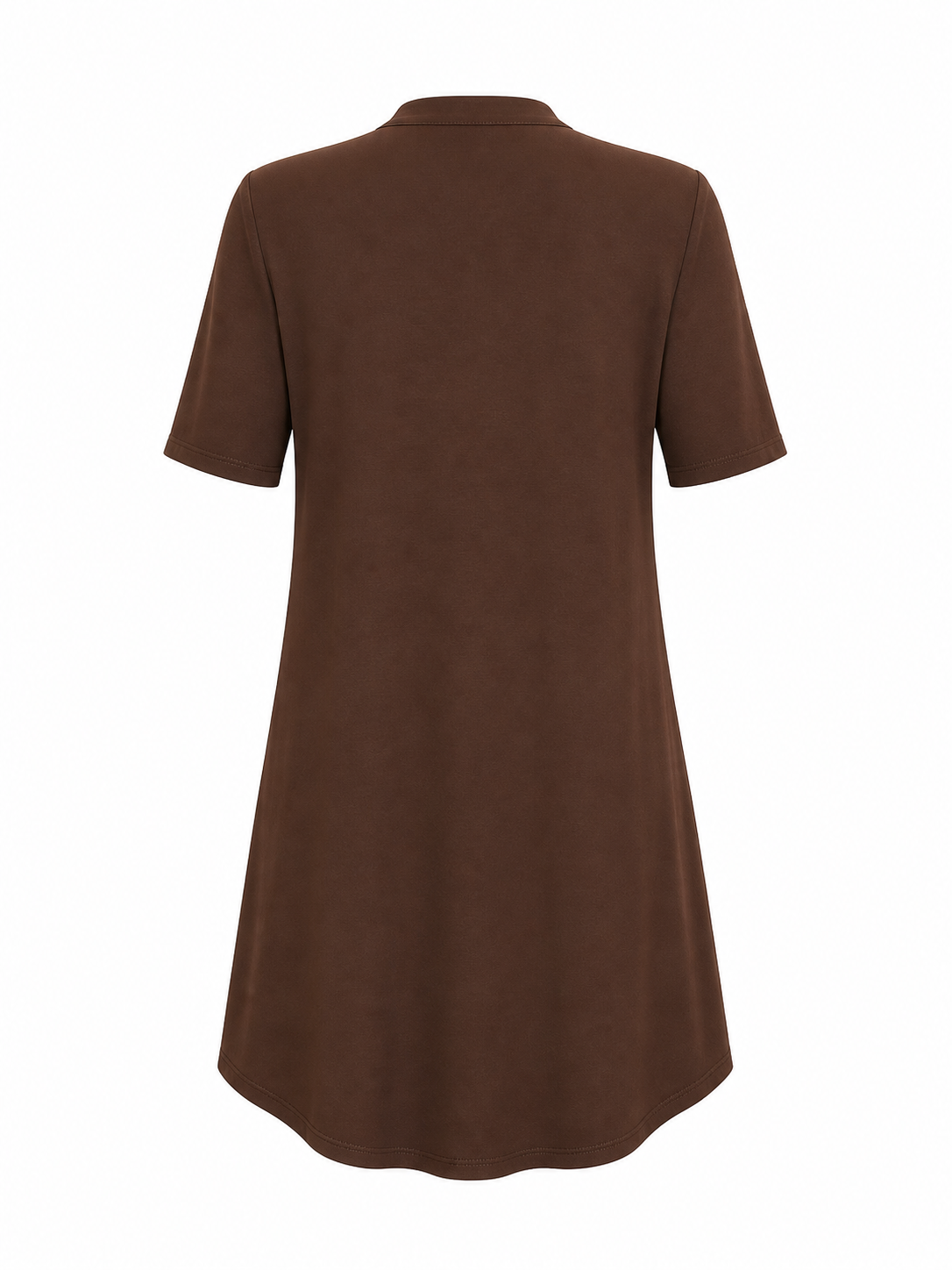 Angelle Milan Travelstof Jurk - Chocoladebruin Effen