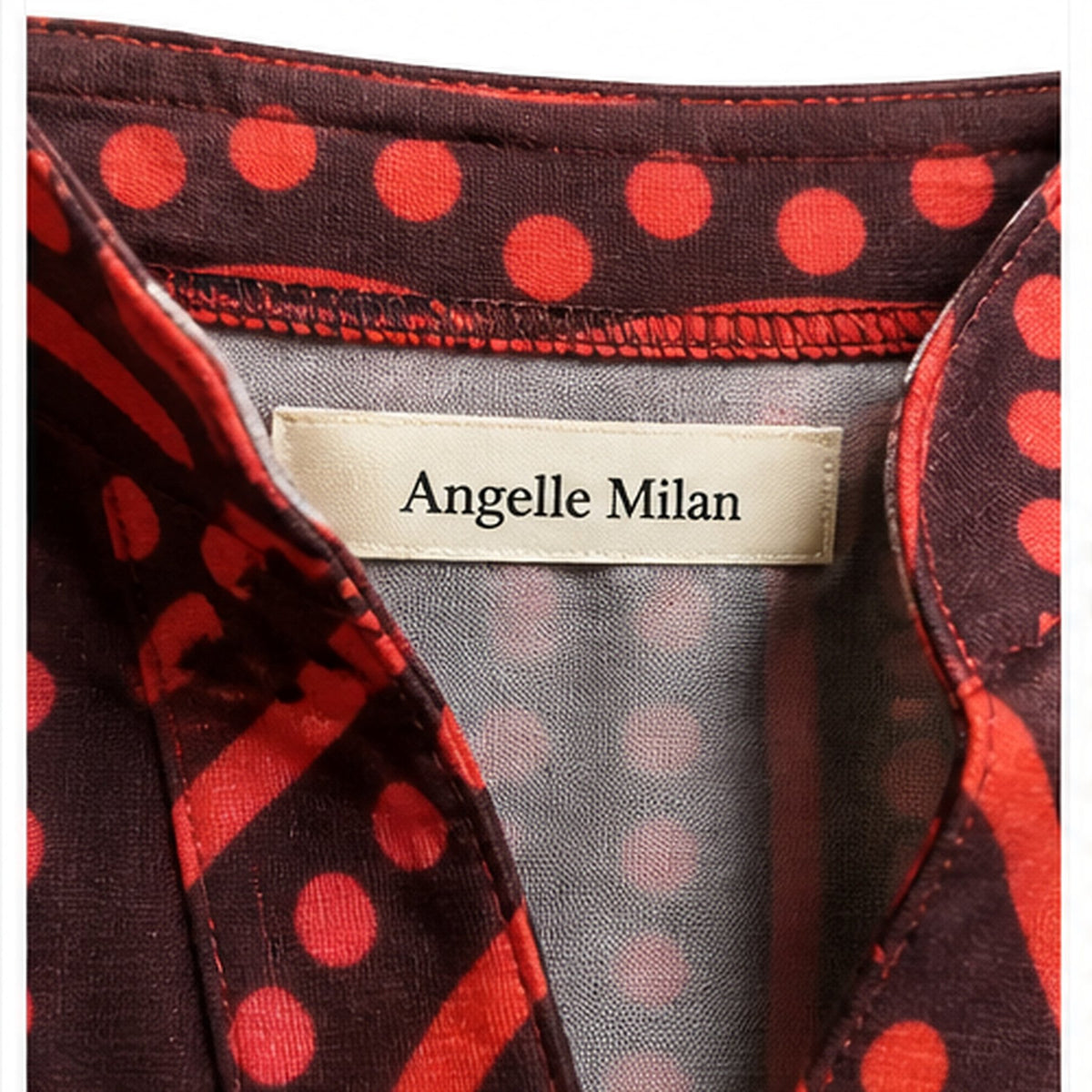 Angelle Milan Travelstof Tuniek - Bordeaux Koraal Grafische Print