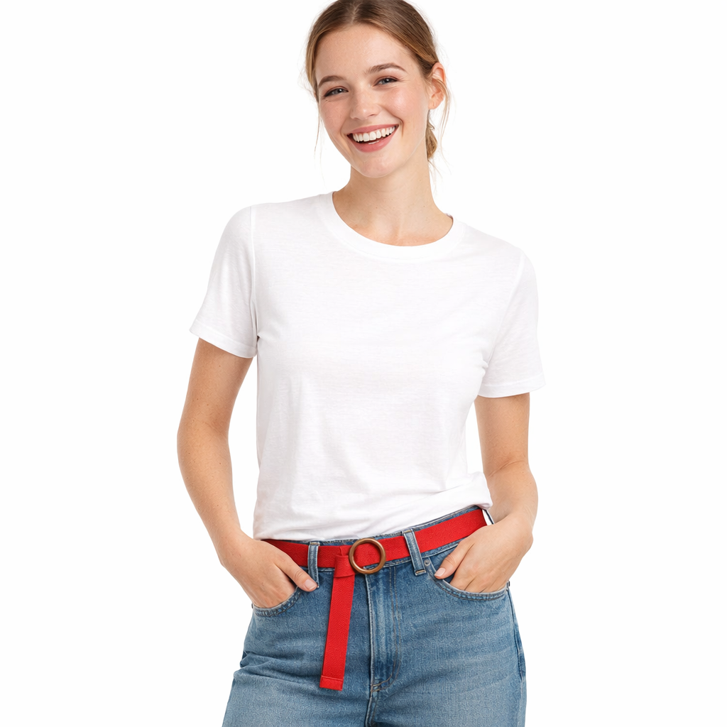 HS Riem - Effen met Houten Gesp - verstelbare pasvorm - 11 kleuren - MODEL_FRONT