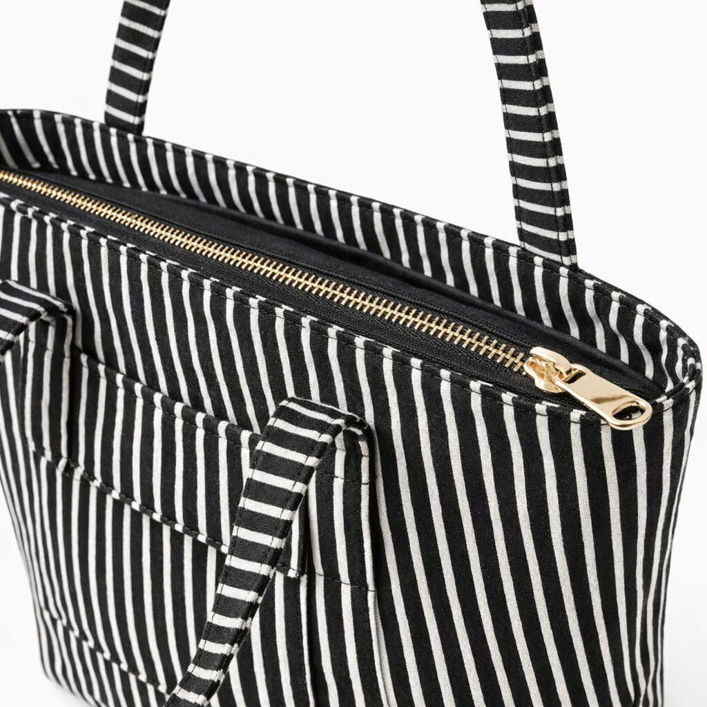 HS Tas - Big Shopper Badstof - praktisch voor dagelijks gebruik - 4 kleuren - DETAIL