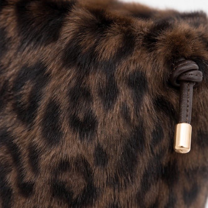 Faux Fur Handtas - Koffie Luipaard