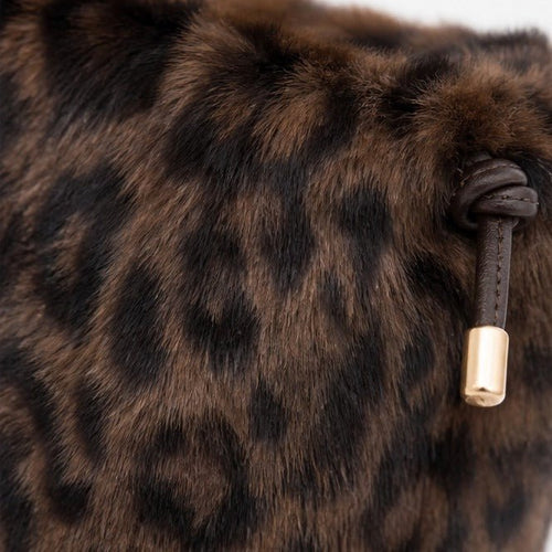 Faux Fur Handtas - Koffie Luipaard