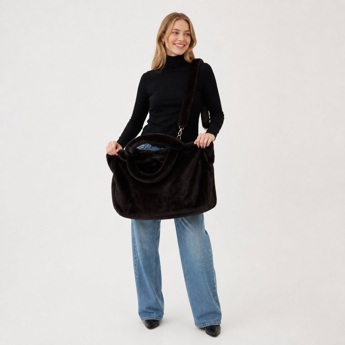 Faux Fur Hand- en Schoudertas