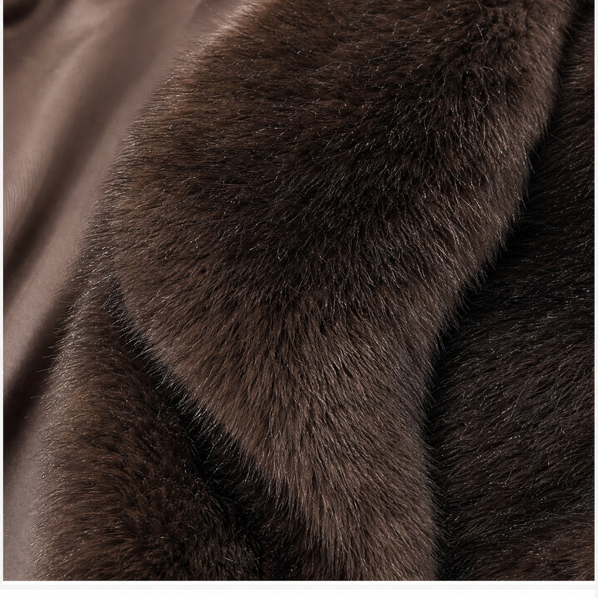 Lange Faux Fur Jas - One Size - Donkerbruin & Camel