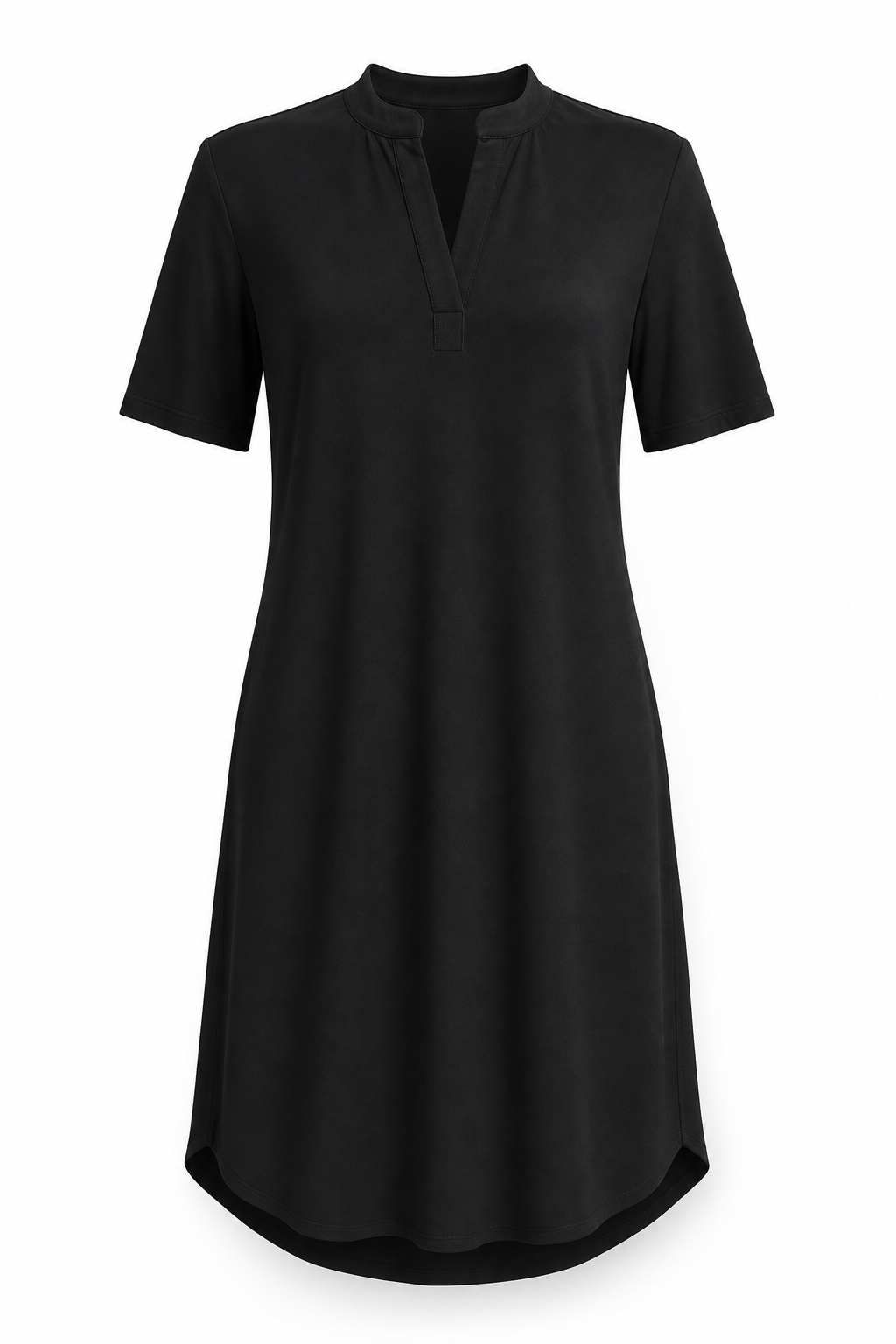 Angelle Milan Travelstof Jurk - Zwart Effen